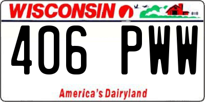 WI license plate 406PWW
