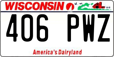 WI license plate 406PWZ
