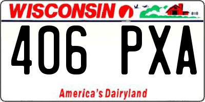 WI license plate 406PXA