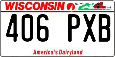 WI license plate 406PXB
