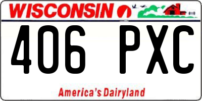 WI license plate 406PXC