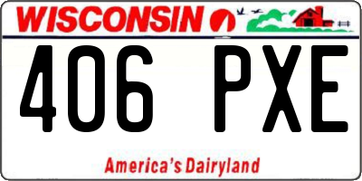 WI license plate 406PXE