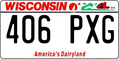 WI license plate 406PXG