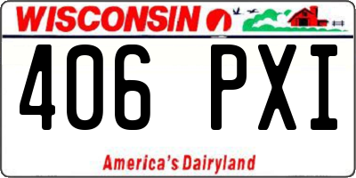 WI license plate 406PXI