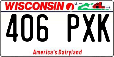 WI license plate 406PXK