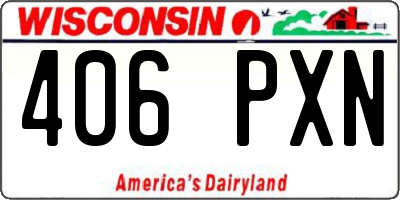WI license plate 406PXN