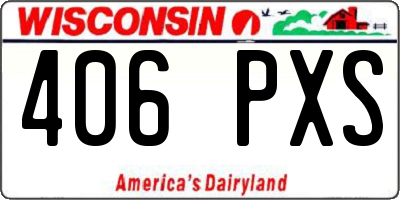 WI license plate 406PXS