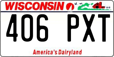 WI license plate 406PXT