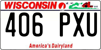 WI license plate 406PXU