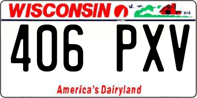 WI license plate 406PXV