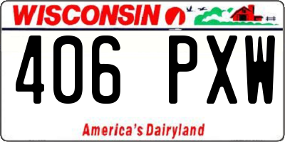 WI license plate 406PXW