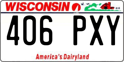 WI license plate 406PXY