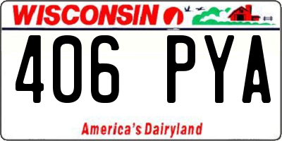 WI license plate 406PYA