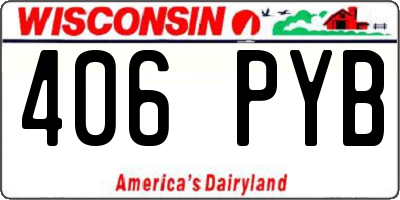 WI license plate 406PYB