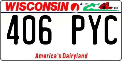 WI license plate 406PYC