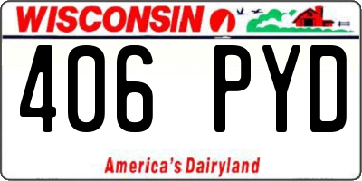 WI license plate 406PYD