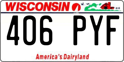 WI license plate 406PYF