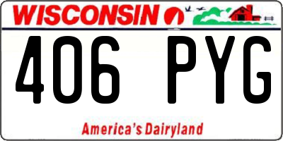 WI license plate 406PYG