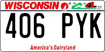 WI license plate 406PYK