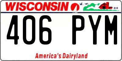 WI license plate 406PYM