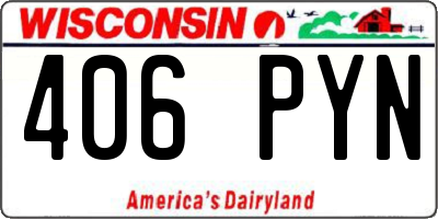 WI license plate 406PYN