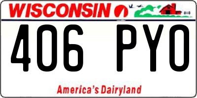 WI license plate 406PYO