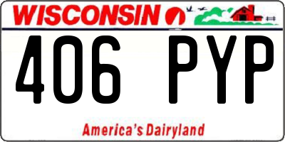WI license plate 406PYP
