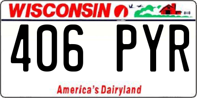 WI license plate 406PYR