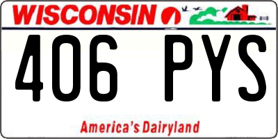 WI license plate 406PYS