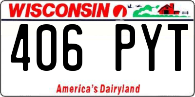 WI license plate 406PYT