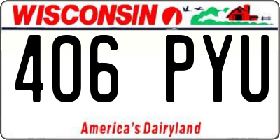 WI license plate 406PYU