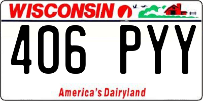 WI license plate 406PYY