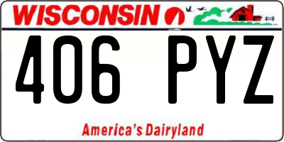 WI license plate 406PYZ