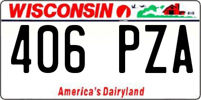 WI license plate 406PZA
