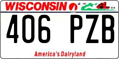 WI license plate 406PZB