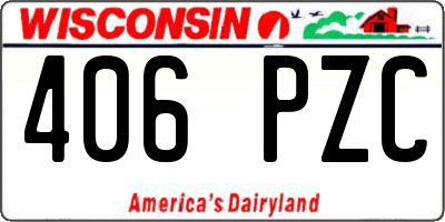WI license plate 406PZC