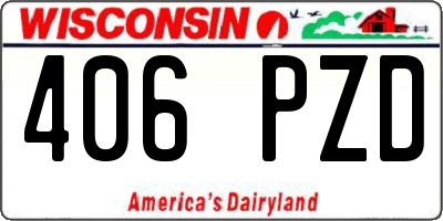WI license plate 406PZD