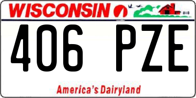 WI license plate 406PZE