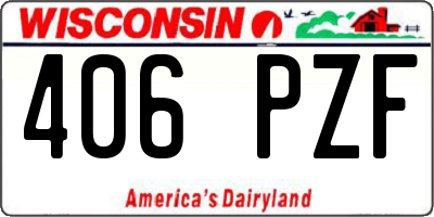 WI license plate 406PZF