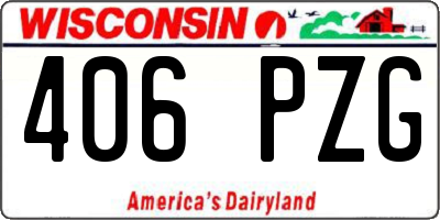 WI license plate 406PZG