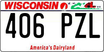 WI license plate 406PZL