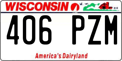 WI license plate 406PZM