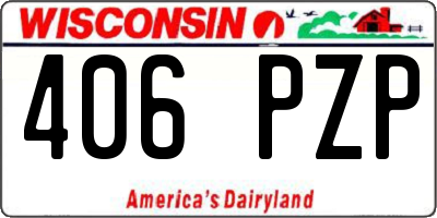 WI license plate 406PZP