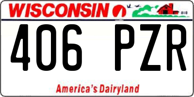 WI license plate 406PZR