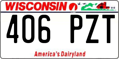 WI license plate 406PZT