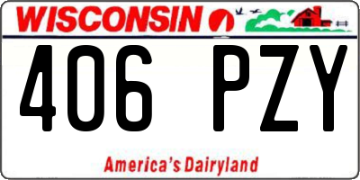 WI license plate 406PZY