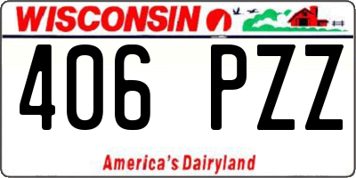 WI license plate 406PZZ