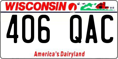 WI license plate 406QAC