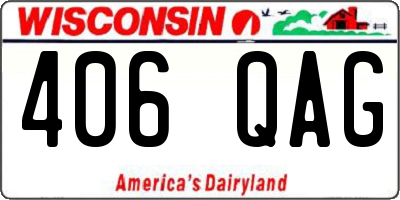WI license plate 406QAG