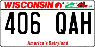 WI license plate 406QAH